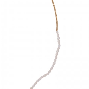 HALF PEARL HALF CHAIN NECKLACE GOLD PLATED GOLD