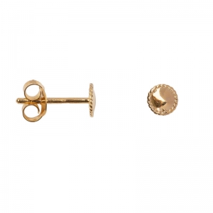 SHINY CIRCLE STUD EARRING GOLD PLATED GOLD