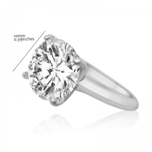 RHODIUM PLATED SET WITH 10MM CZ CENTER STONE SILVER