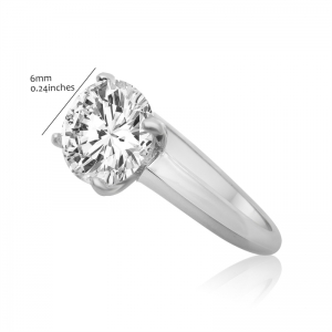 RHODIUM PLATED SET WITH 6MM CZ CENTER STONE SILVER