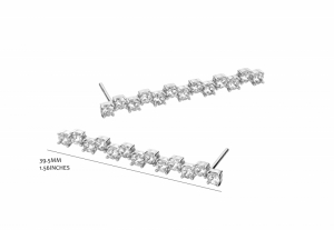 RHODUIM PLATED SET WITH WHITE CZ SILVER
