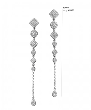 RHODIUM PLATED SET WITH WHITE CZ SILVER 