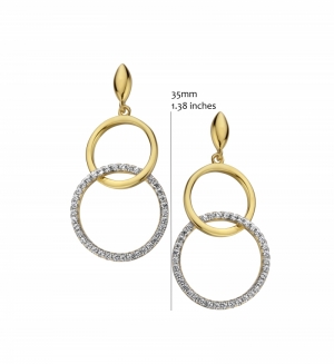 RHODIUM AND GOLD PLATED SET WITH WHITE CZ GOLD/SILVER