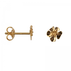 MINI FOLDED FLOWER STUD EARRING GOLD PLATED GOLD