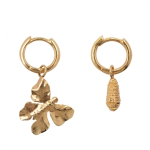 BUTTERFLY HOOP EARRING GOLD PLATED GOLD