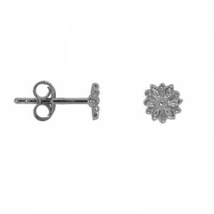 MINI FLOWER STUD EARRING SILVER SILVER