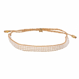 THREE ROWS PEARL BRACELET GOLD PLATED GOLD