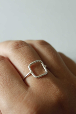 RING SQUARE - ZILVER 925 SILVER