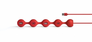 DESIGH USB HUB - 2 X USB A & 2 X USB C - Wit RED