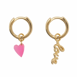 SMALL HOOP LOVE EARRING GOLD PLATED GOLD