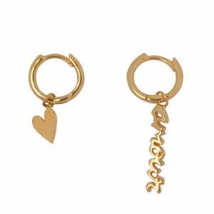 SMALL HOOP AMOUR EARRING GOLD PLATED GOLD