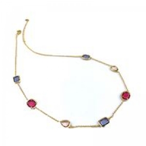GOLD PLATED SET WITH COLORED STONES GOLD