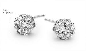 RHODIUM PLATED SET WITH WHITE CZ SILVER