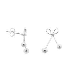 BOW STUD EARRING SILVER SILVER