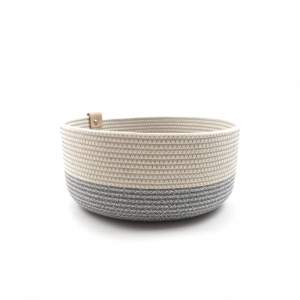 BOWL HIGH LARGE D25 X H12 CM PASTEL GREY/WHI