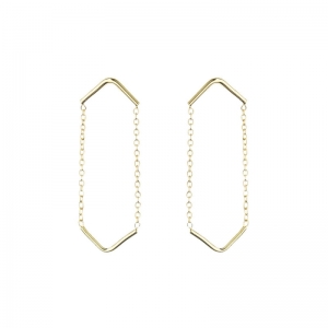UNITY TRIANGLE DOUBLE EARRINGS GOLD