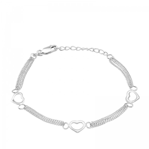 ARMBAND HARTJES ZILVER - 925 SILVER BRACELET 