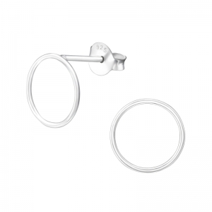 CIRKEL MEDIUM ZILVER - 925 SILVER EAR STUDS 