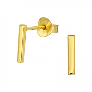 STAAFJE GOUD - 925 SILVER EAR STUDS - GOUD VERGULD + E-COAT 