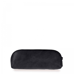 PENCIL CASE LARGE - BLACK CLASSI LEATHER ZWART