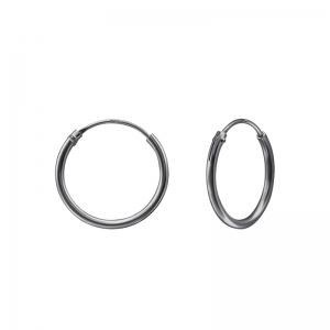 HOOPS - 925 SILVER EAR STUDS - RUTHENIUM VERGULD OORSTEKKERTJES ZILVER