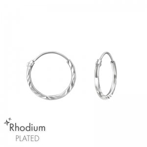 HOOPS - 925 STERLING ZILVER - RHODIUM VERGULD SILVER