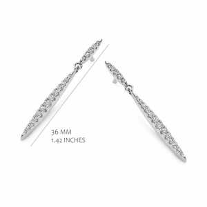 RHODIUM PLATED SET WITH WHITE ROUND CZ SILVER