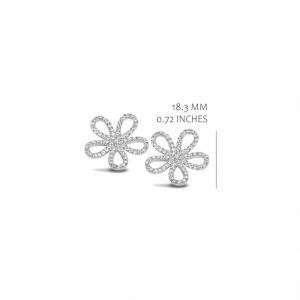RHODIUM PLATED SET WITH WHITE CZ SILVER