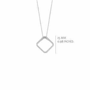 RHODIUM PLATED WITH WHITE CZ SILVER