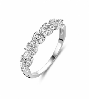 RHODIUM PLATED RING SET WITH WHITE CZ SILVER