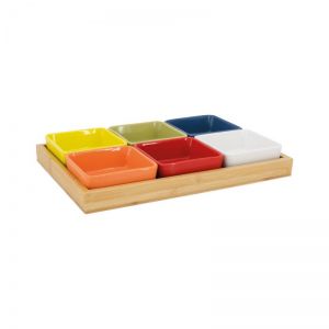 KOMMENSET MET HOUTEN PLANK NO.1- SET VAN 7 