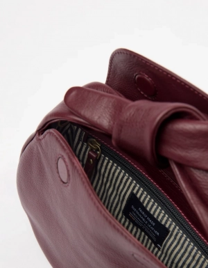 COCO CROISSANT - DARK CHERRY SOFT GRAIN LEATHER DARK CHERRY