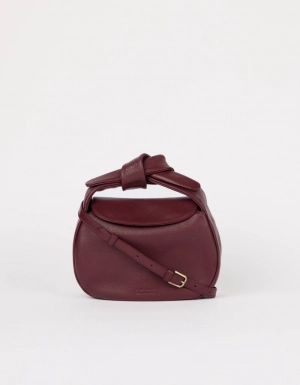 COCO CROISSANT - DARK CHERRY SOFT GRAIN LEATHER DARK CHERRY