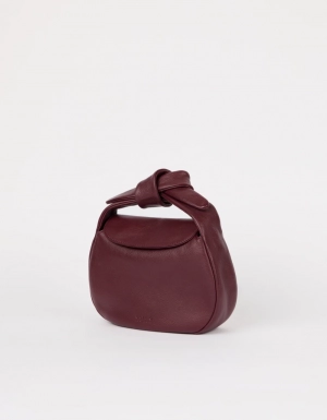 COCO CROISSANT - DARK CHERRY SOFT GRAIN LEATHER DARK CHERRY