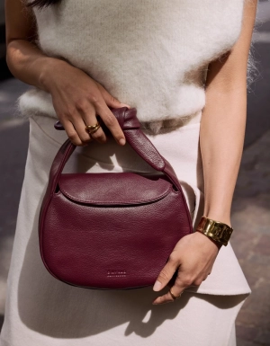 COCO CROISSANT - DARK CHERRY SOFT GRAIN LEATHER DARK CHERRY