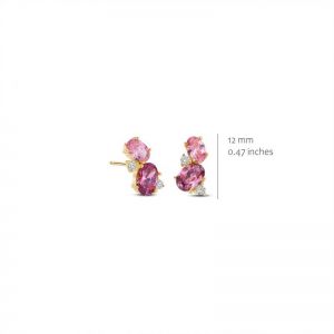 GOLD PLATED SET WITH RHODOLITE AND PINK STONES GOLD