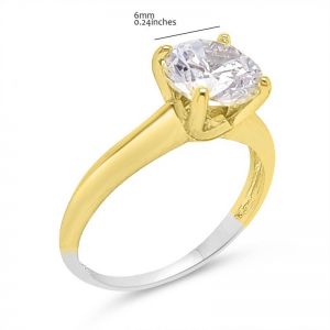 GOLD PLATED SET WITH 6MM CZ CENTER STONE GOLD