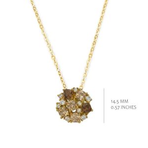 GOLD PLATED SET WITH WHITE AND COFFEE CZ + CHAMPAGNE BRUIN